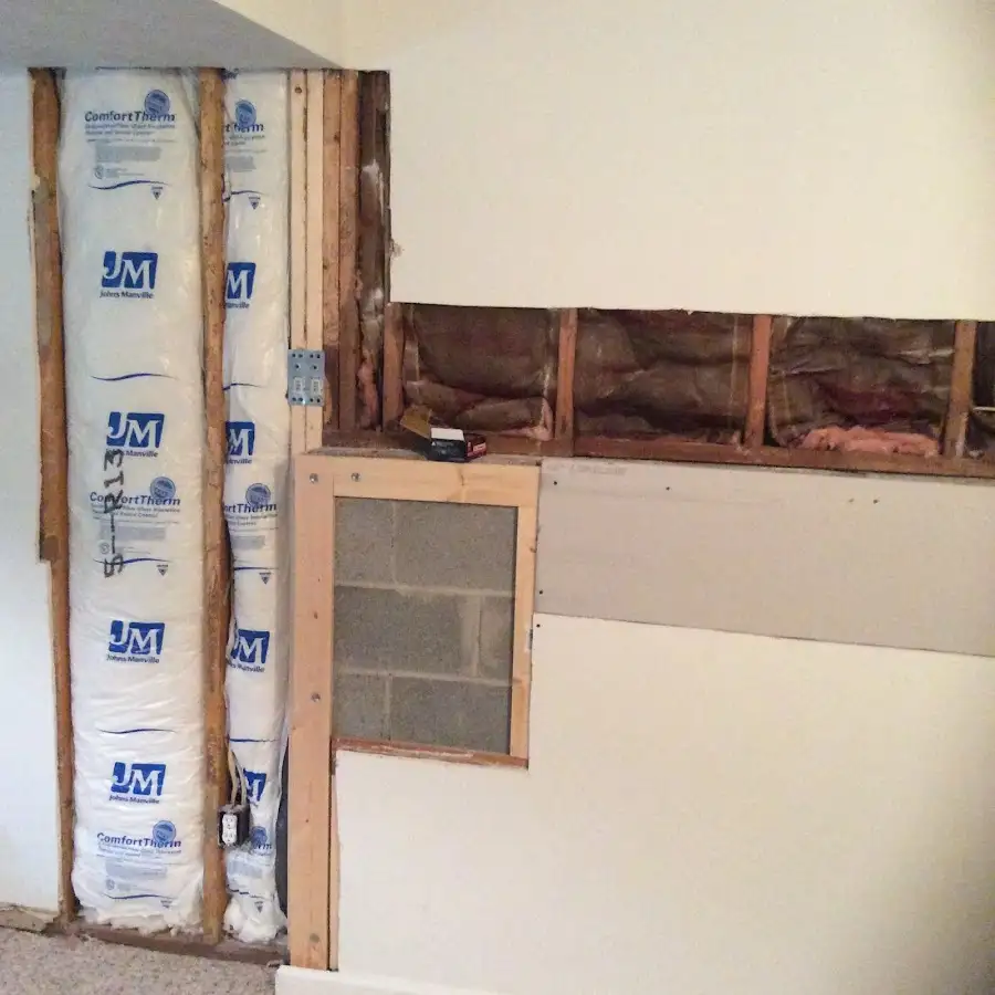 Wall insulation replacement during Contents Cleaning & Restoration in Stonington